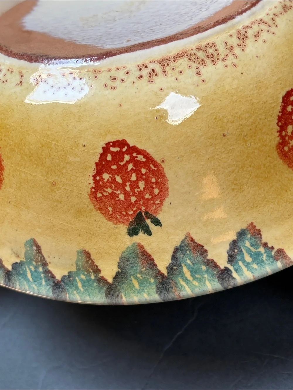 Italina Red Orange Yellow Three-Section  Serving Dish